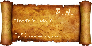 Pintér Adolf névjegykártya